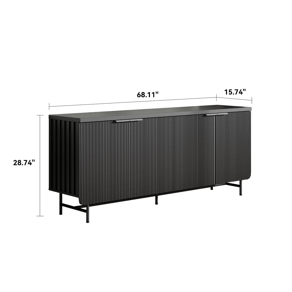 Modern Scandinavian Alcove Door Kitchen Storage Sideboard Buffet Cabinet Console