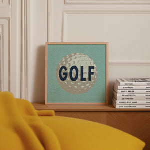 Retro Golf Ball Art Print Dusty Blue