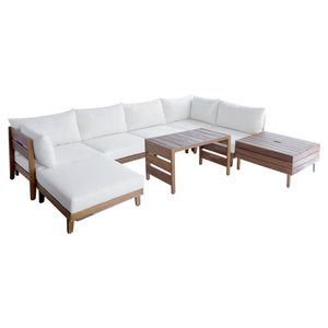 TOPMAX 8-Piece Acacia Wood Outdoor Patio Sofa Set