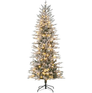 Christmas Trees with Snow Branches - Pre Lit Artificial Flocked