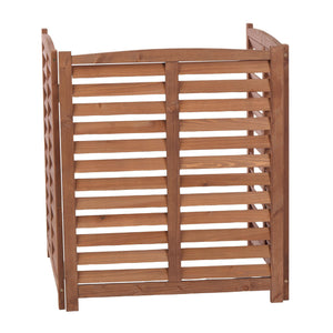 3 Panel Outdoor Air Conditioner Fence With Privacy Screen - Brown