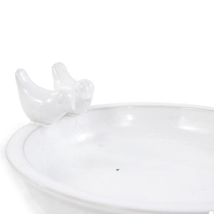 Handmade Ceramic Bird Bath - 11.8 Inch Glossy