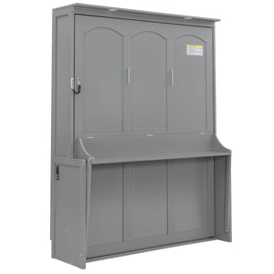 Murphy Bed With Desk, LED Lights & USB Charging Station