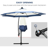 Outsunny 10FT Cantilever Umbrella with Crank and Cross Base