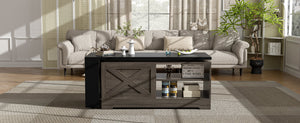 Farmhouse Lift Top Coffee Table With Barn Doors