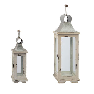Wooden Candle Lantern Decorative Set of Two for Indoor and Outdoor Use