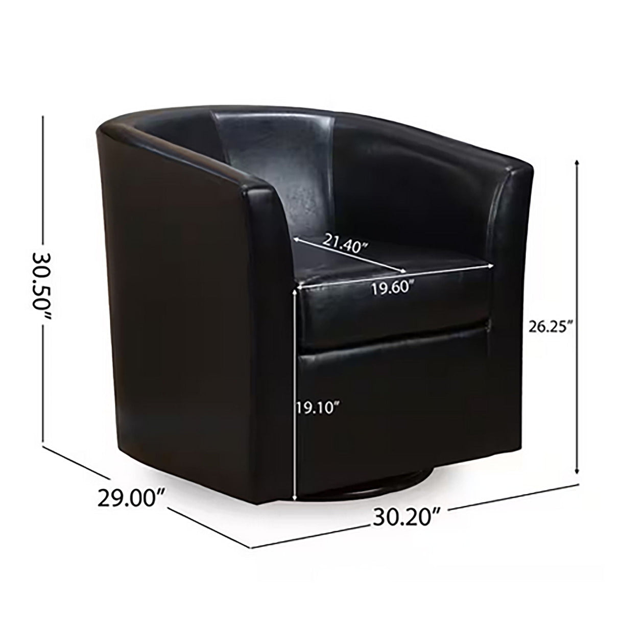 Melodize Swivel Club Chair With Barrel Shape Design
