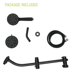 Multi Function Dual Shower Head Shower System With 4.7" Rain Showerhead, 7 Function Hand Shower, Adjustable Slide Bar