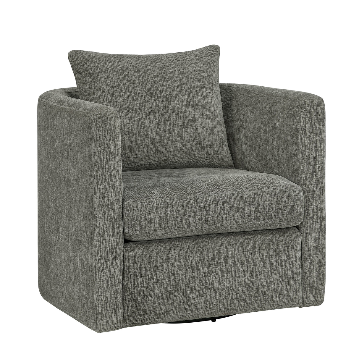 Sutton Light Grey Performance Fabric Swivel Barrel Chair