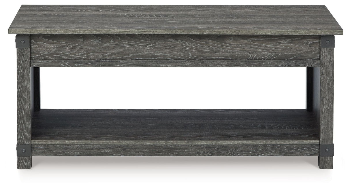 Freedan - Rect Lift Top Cocktail Table - Grayish Brown