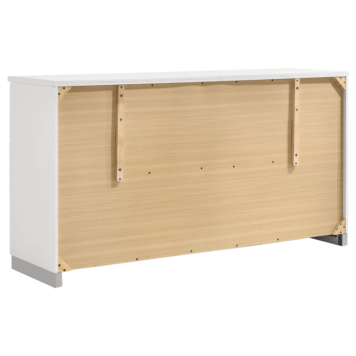 Dulcey - 6 Drawer Dresser With Accents, Bedroom Storage - Gloss White