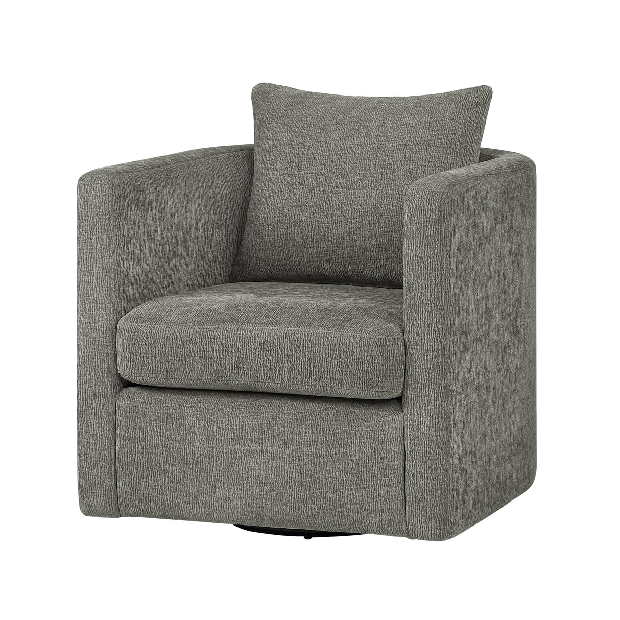 Sutton Light Grey Performance Fabric Swivel Barrel Chair
