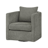 Sutton Light Grey Performance Fabric Swivel Barrel Chair