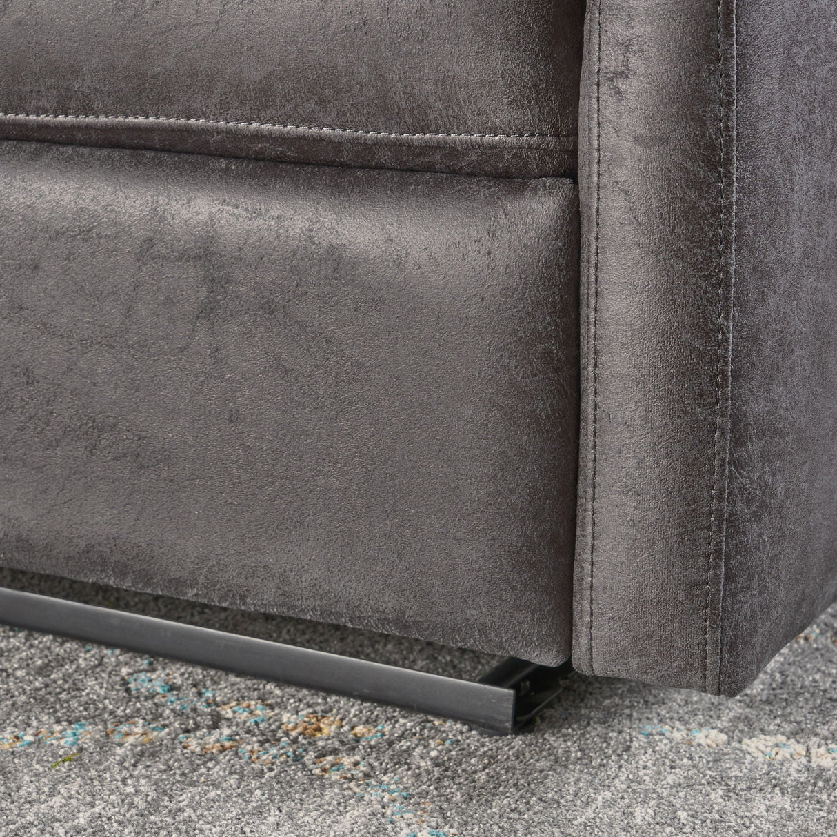 Alma Contemporary Upholstered Loveseat Recliner - Slate