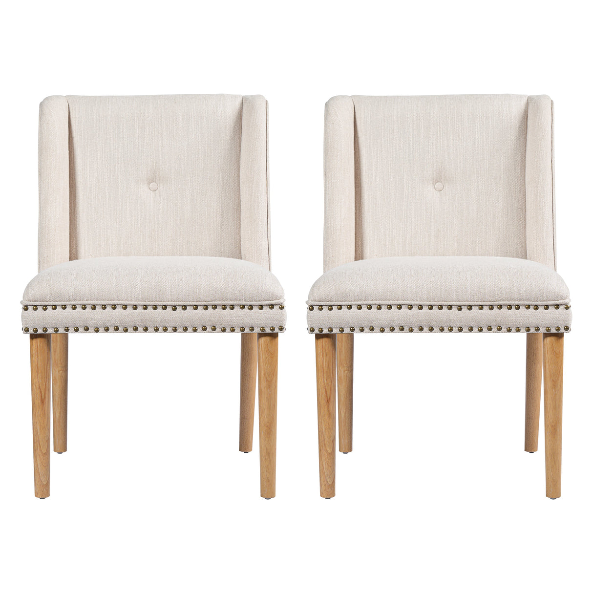 Light Luxury Rivet Upholstered Dining Chair Set of 2