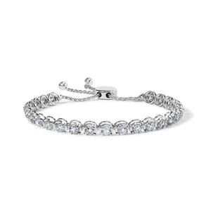 14K White Gold 6.00 Cttw Diamond 4â€-10â€ Adjustable Bolo Tennis Bracelet (I-J Color, I1-I2 Clarity)