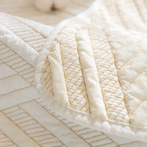 Quilted Geometric Cotton Sofa Cover, Non-Slip & Thick Padded Furniture Covers