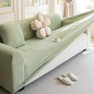 Modern Slipcovers Geometric Textured Stretchable Sofa Cover for Couch with Chaise