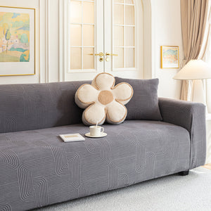 Modern Slipcovers Geometric Textured Stretchable Sofa Cover for Couch with Chaise