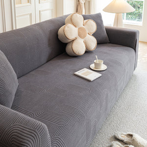Modern Slipcovers Geometric Textured Stretchable Sofa Cover for Couch with Chaise