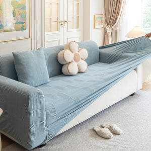 Modern Slipcovers Geometric Textured Stretchable Sofa Cover for Couch with Chaise