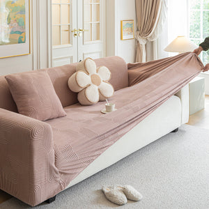 Modern Slipcovers Geometric Textured Stretchable Sofa Cover for Couch with Chaise