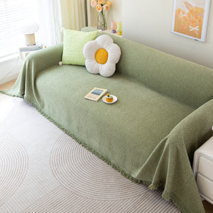 Chenille Large Throw Couch Cover Blanket with Water-Resistant for Futon, Loveseat, and L-Shaped Sofa