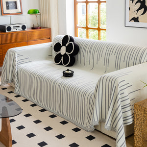 Boho Striped Jacquard Throw Sofa Slipcover Chenille Sofa Throws for Couches for Pets Kids Home Decor