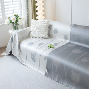 Cozy Cooling Tulip Sofa Throw Covers, Decorative & Breathable Couch Cover, Elegant Couch Protector