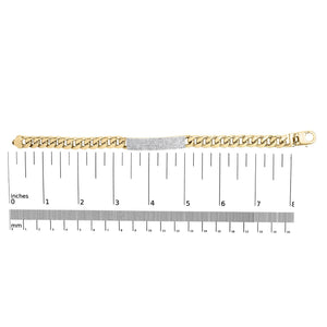 Men's 10K Yellow Gold 1 1/2 Cttw Diamond ID Cuban Bracelet (I-J Color, I2-I3 Clarity) - 8.5 Inches