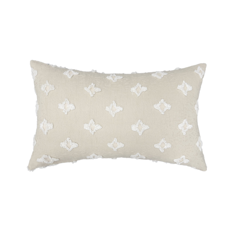 12''x20'' Tufted Floral lumbar support 100% cotton Throw Pillow | 7 Colors – Textured Daisy Stitch Design | Boho Chic Lumbar & Accent Pillow | Insert Included