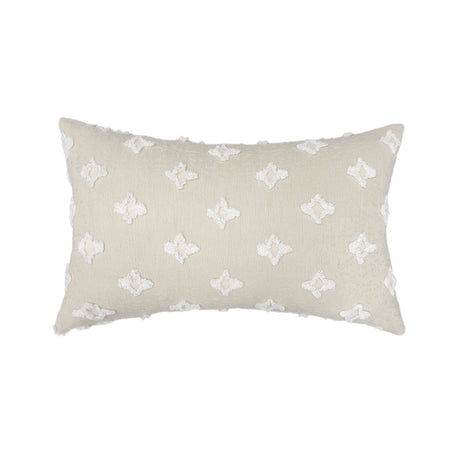 12''x20'' Tufted Floral lumbar support 100% cotton Throw Pillow | 7 Colors – Textured Daisy Stitch Design | Boho Chic Lumbar & Accent Pillow | Insert Included