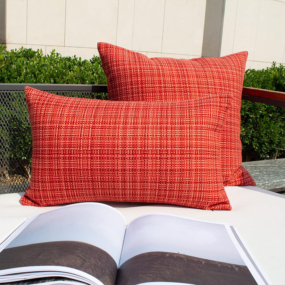 Set of 2 Premium Outdoor Waterproof Throw Pillows (With inserts) 2 sizes