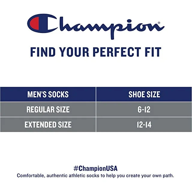 6-Pairs Champion Unisex Super No-Show Socks