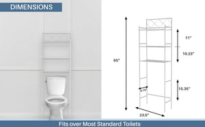 J&V Textiles 3-Shelf Metal Bathroom Organizer Over The Toilet