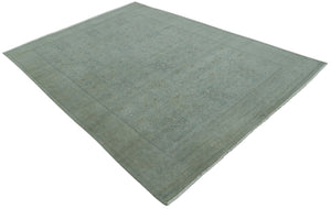 Traditional Turkish  Design Silver And Gray 6x8.7 Hand Knotted Wool Rug