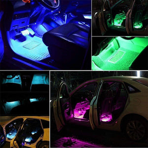 Car Interior RGB Lights 4-Pack w/ Remote