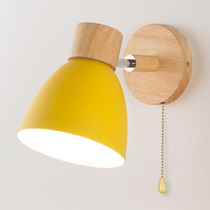 Modern Minimalist Wooden Cone Wall Sconce LED E27 Wall Light