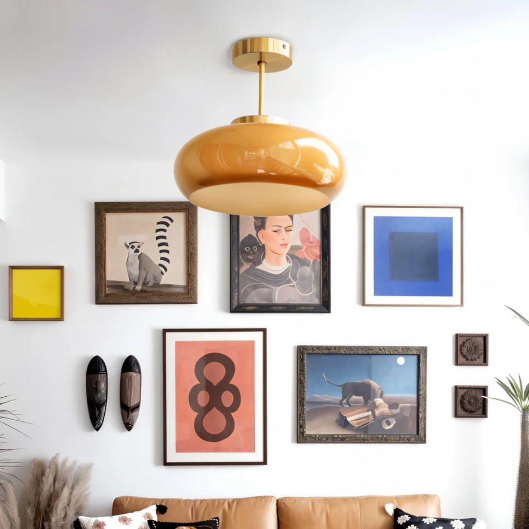 Vintage Glass LED Ceiling Light 12W Modern Minimalist Flush Mount