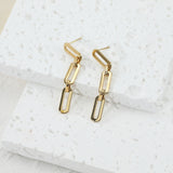 Cuba Chain Link Gold Plated Stainless Steel Earring with Gift Pouch