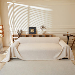 Textured Throw Blanket with 3D Dobby Weave, Minimalist Furniture Protector for Couch