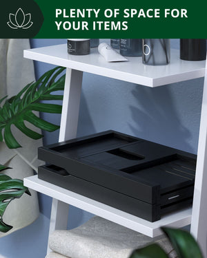 Foldable Bathtub Caddy Tray, Black