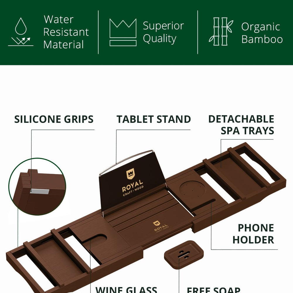 Bathtub Caddy Tray, Brown