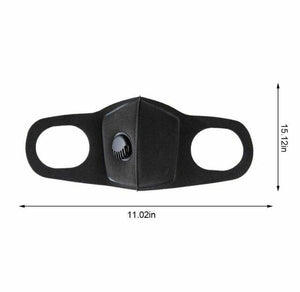 2-Pack Black Washable Face Mask with Breathing Valve