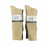 4-Pair SilverToe Men’s Casual Black & Beige Crew Socks