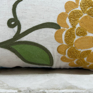 18x18" Embroidered Floral Boho Floral Throw Pillow Decorative Cover