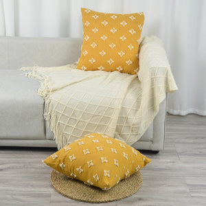 20''x20''-Tufted-Floral-100%-cotton-Throw-Pillow-|-7-Colors-–-Textured-Daisy-Stitch-Design-|-Boho-Chic-Couch-&-Bedroom-Accent-|-Insert-Included-Throw-Pillows