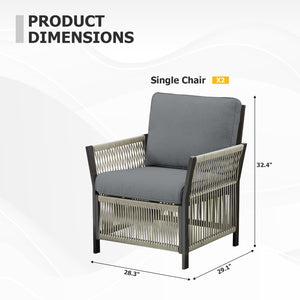 Outdoor Patio Arm Chairs Set of 2
