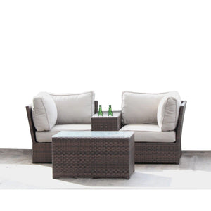 Comfortable Modern Patio Rattan Sectional Set With Cushions