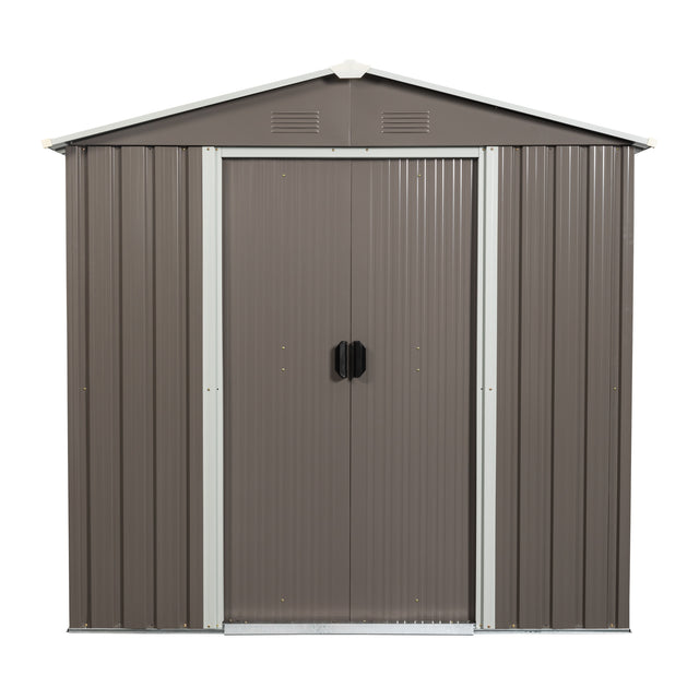 Gray-Outdoor-Metal-Storage-Shed-6ft-x-5ft-with-Sliding-Doors-and-Robust-Iron-Construction-Greenhouses
